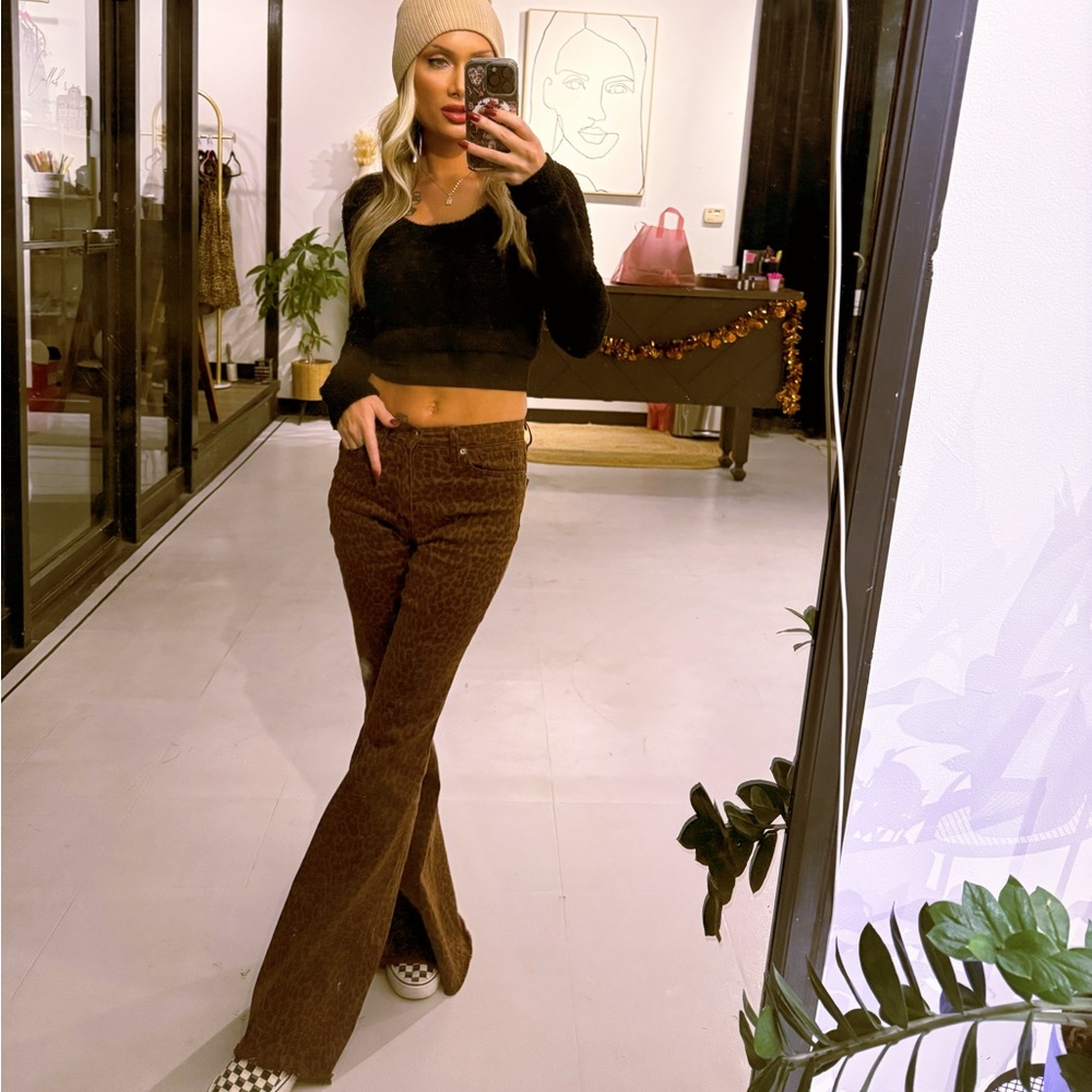 Brown Corduroy Flare Pants